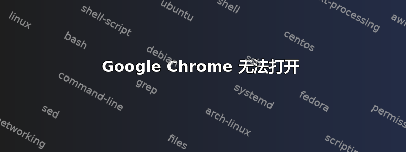 Google Chrome 无法打开