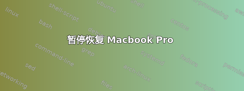 暂停恢复 Macbook Pro