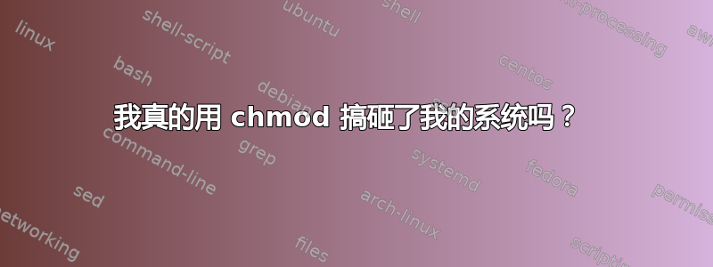 我真的用 chmod 搞砸了我的系统吗？ 