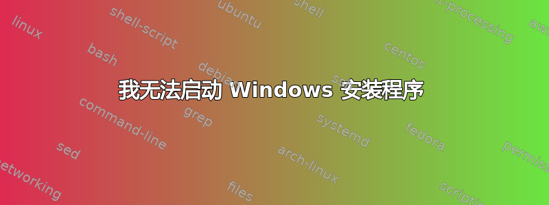 我无法启动 Windows 安装程序