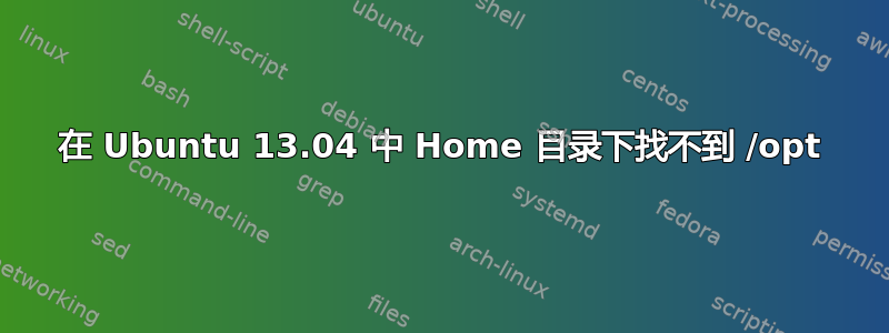 在 Ubuntu 13.04 中 Home 目录下找不到 /opt