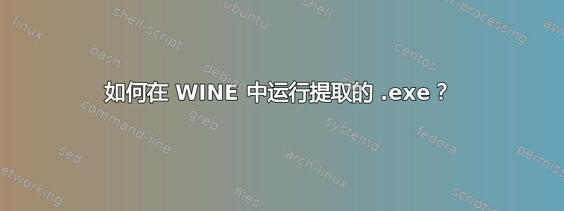 如何在 WINE 中运行提取的 .exe？