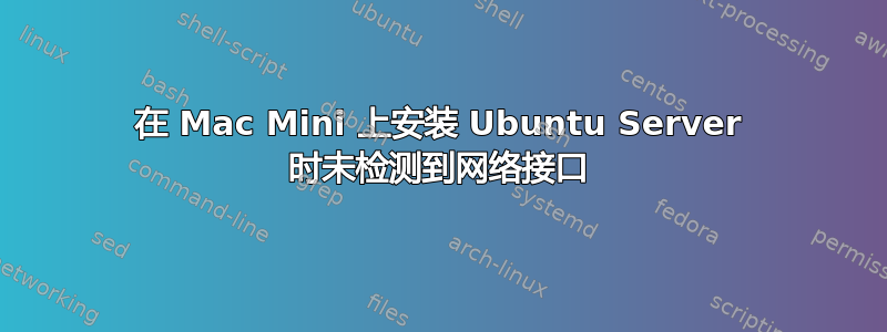 在 Mac Mini 上安装 Ubuntu Server 时未检测到网络接口