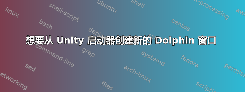 想要从 Unity 启动器创建新的 Dolphin 窗口