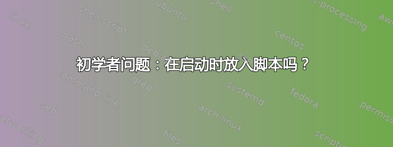 初学者问题：在启动时放入脚本吗？