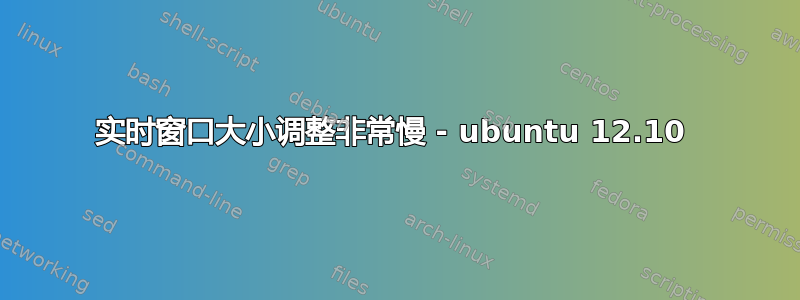 实时窗口大小调整非常慢 - ubuntu 12.10 