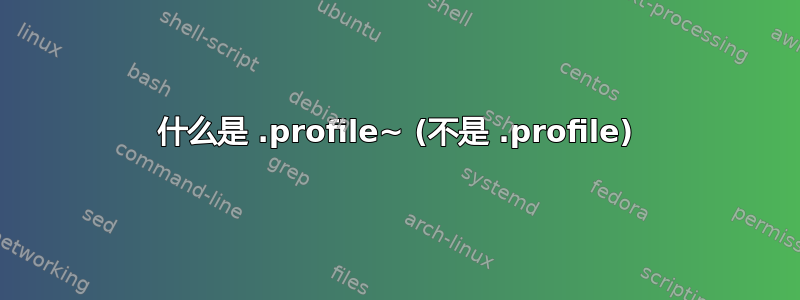 什么是 .profile~ (不是 .profile)