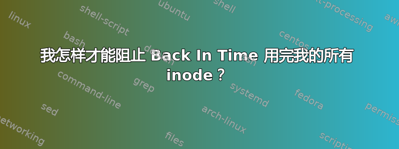 我怎样才能阻止 Back In Time 用完我的所有 inode？