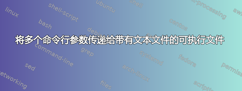 将多个命令行参数传递给带有文本文件的可执行文件