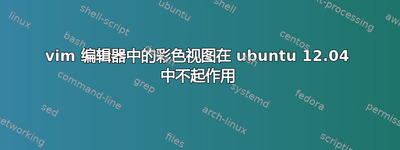 vim 编辑器中的彩色视图在 ubuntu 12.04 中不起作用