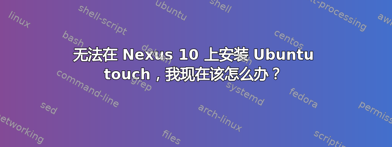 无法在 Nexus 10 上安装 Ubuntu touch，我现在该怎么办？