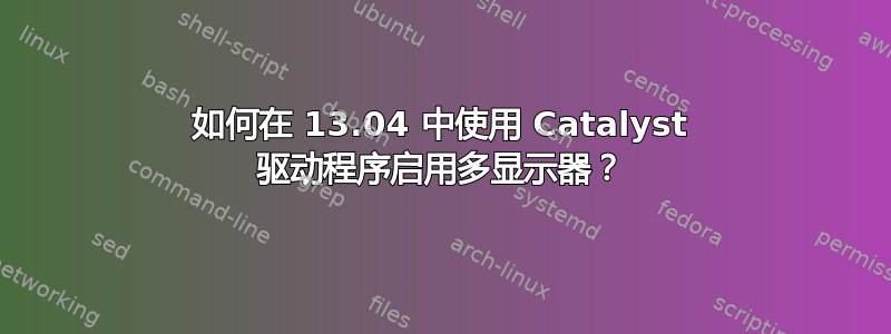 如何在 13.04 中使用 Catalyst 驱动程序启用多显示器？