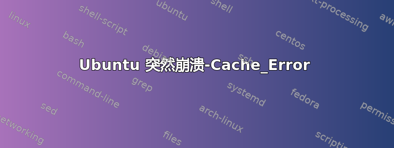 Ubuntu 突然崩溃-Cache_Error