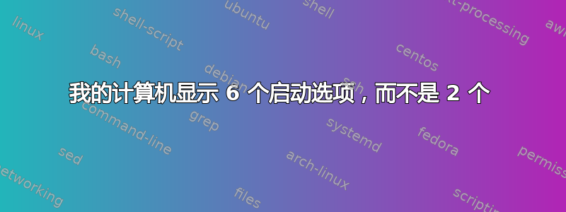 我的计算机显示 6 个启动选项，而不是 2 个