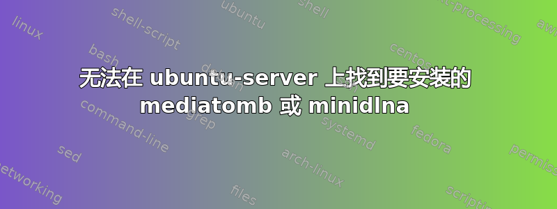 无法在 ubuntu-server 上找到要安装的 mediatomb 或 minidlna