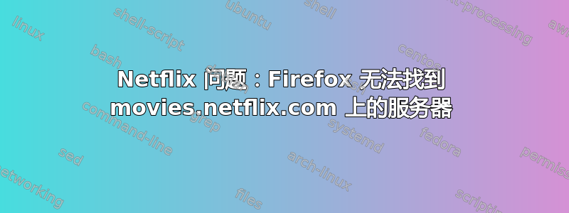 Netflix 问题：Firefox 无法找到 movies.netflix.com 上的服务器