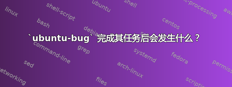 `ubuntu-bug` 完成其任务后会发生什么？