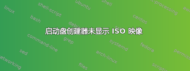 启动盘创建器未显示 ISO 映像