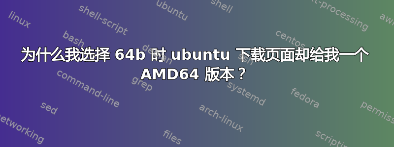 为什么我选择 64b 时 ubuntu 下载页面却给我一个 AMD64 版本？