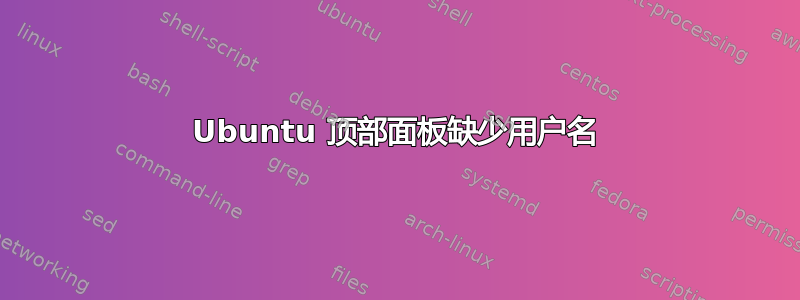 Ubuntu 顶部面板缺少用户名