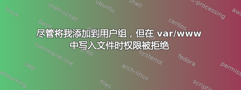 尽管将我添加到用户组，但在 var/www 中写入文件时权限被拒绝