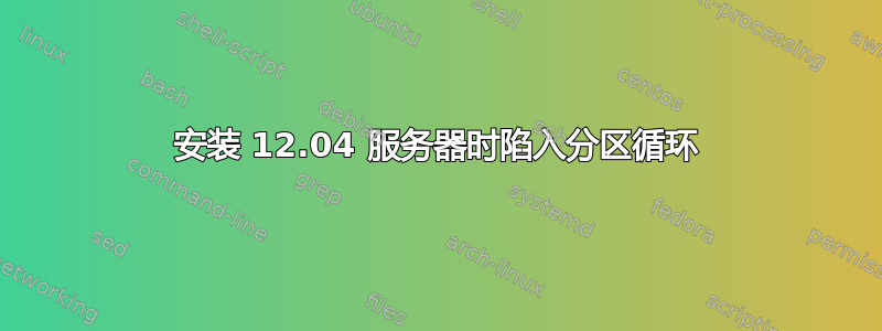 安装 12.04 服务器时陷入分区循环