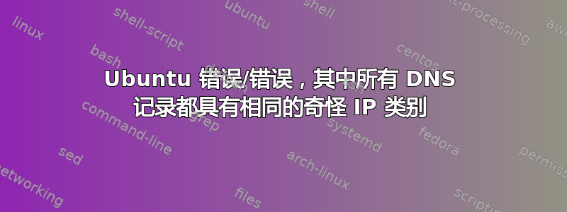 Ubuntu 错误/错误，其中所有 DNS 记录都具有相同的奇怪 IP 类别