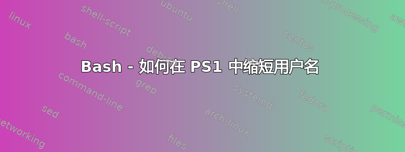 Bash - 如何在 PS1 中缩短用户名