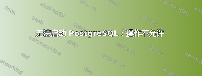 无法启动 PostgreSQL：操作不允许