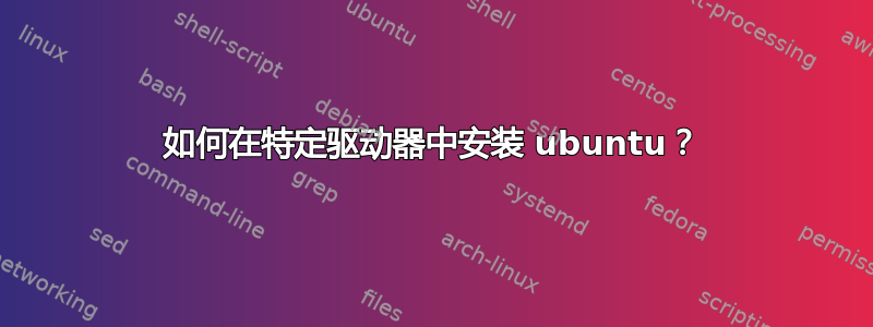 如何在特定驱动器中安装 ubuntu？