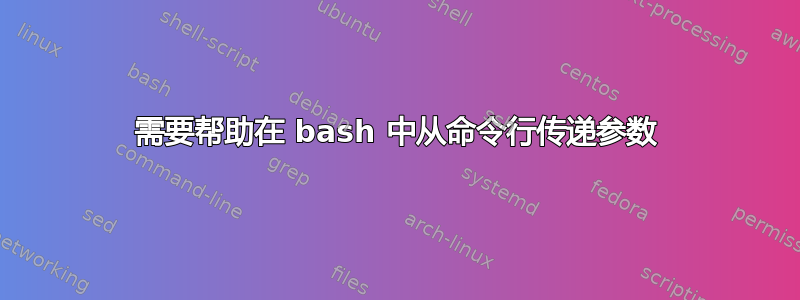 需要帮助在 bash 中从命令行传递参数