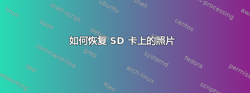 如何恢复 SD 卡上的照片 