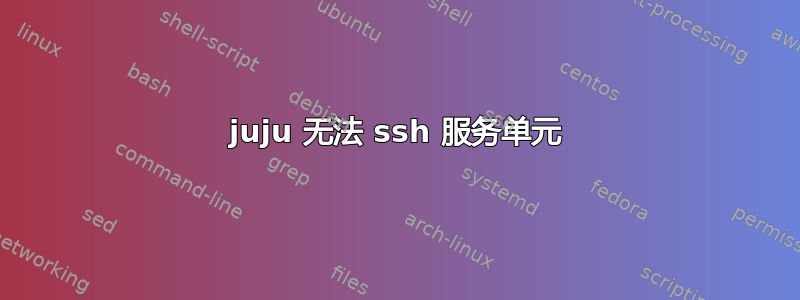 juju 无法 ssh 服务单元