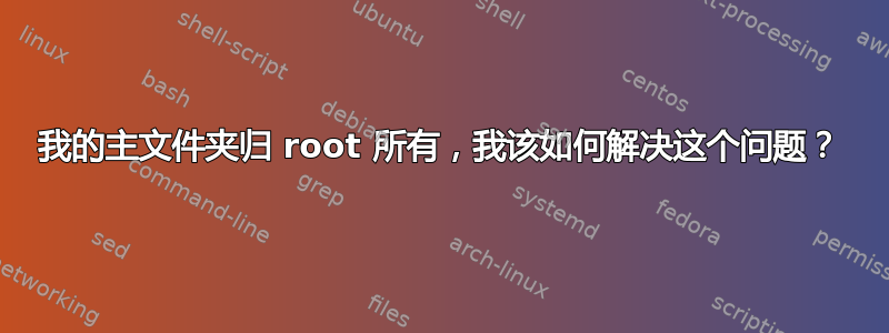 我的主文件夹归 root 所有，我该如何解决这个问题？