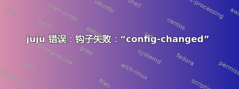 juju 错误：钩子失败：“config-changed”