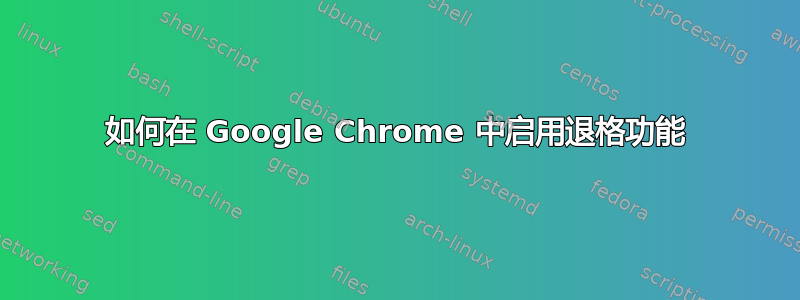 如何在 Google Chrome 中启用退格功能