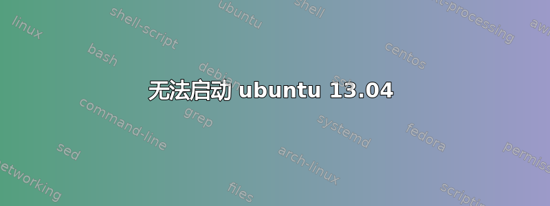 无法启动 ubuntu 13.04