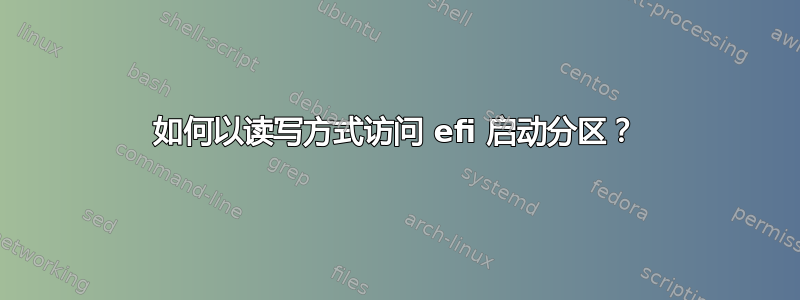 如何以读写方式访问 efi 启动分区？