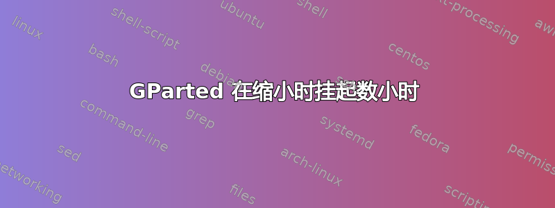 GParted 在缩小时挂起数小时