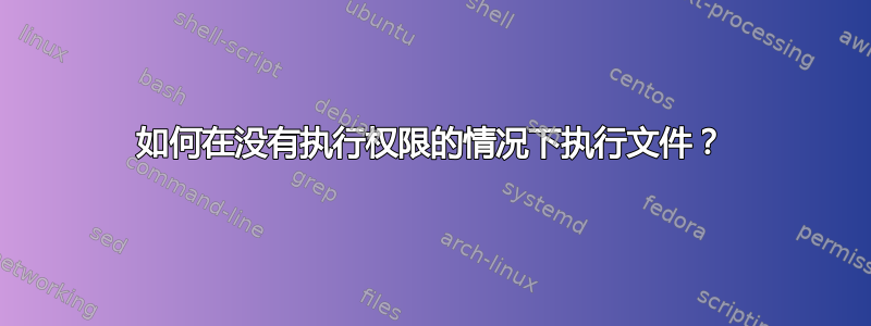 如何在没有执行权限的情况下执行文件？