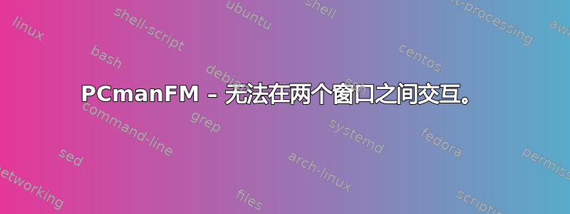 PCmanFM – 无法在两个窗口之间交互。