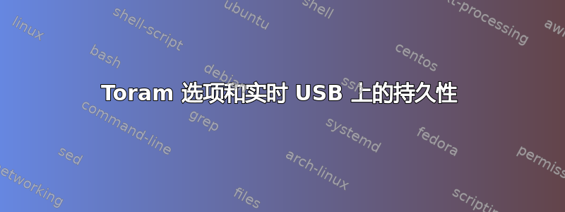 Toram 选项和实时 USB 上的持久性