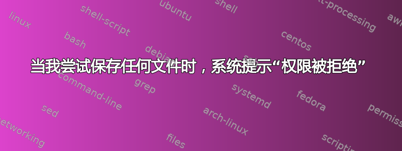 当我尝试保存任何文件时，系统提示“权限被拒绝”