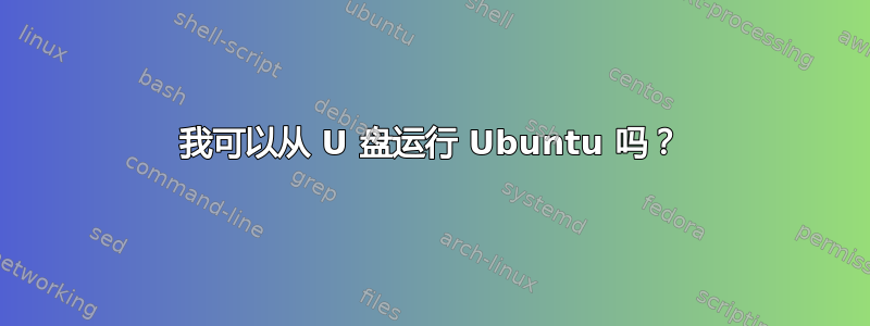 我可以从 U 盘运行 Ubuntu 吗？