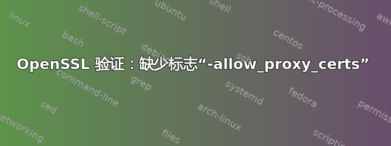 OpenSSL 验证：缺少标志“-allow_proxy_certs”