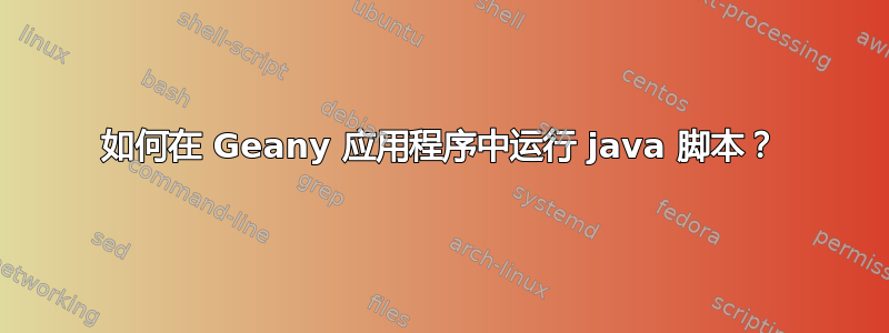 如何在 Geany 应用程序中运行 java 脚本？