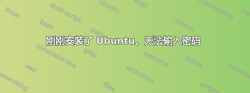 刚刚安装了 Ubuntu。无法输入密码