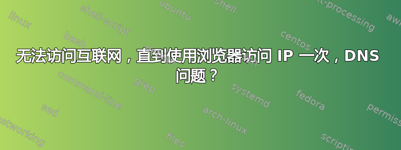 无法访问互联网，直到使用浏览器访问 IP 一次，DNS 问题？