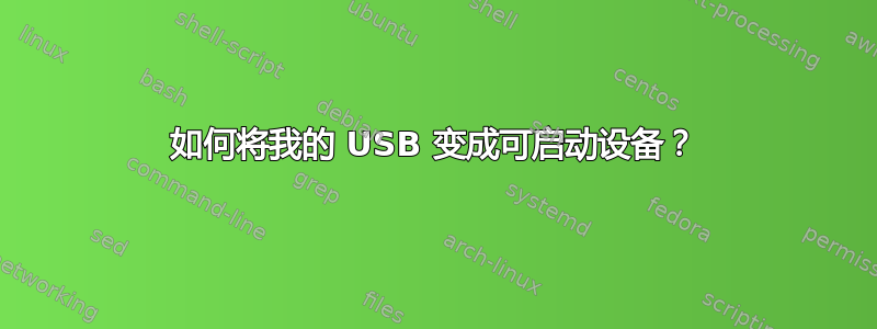 如何将我的 USB 变成可启动设备？