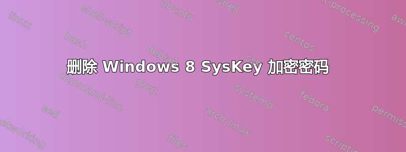 删除 Windows 8 SysKey 加密密码 